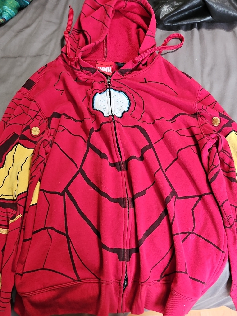 Marvel Adult' Red Iron Man Hoodie Costume Jacket